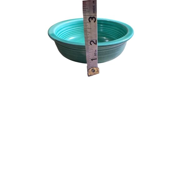 Vintage Fiesta HLC Made In USA Green Ceramic Bowl 5" Diameter Retro Kitchenware - Picture 7 of 7